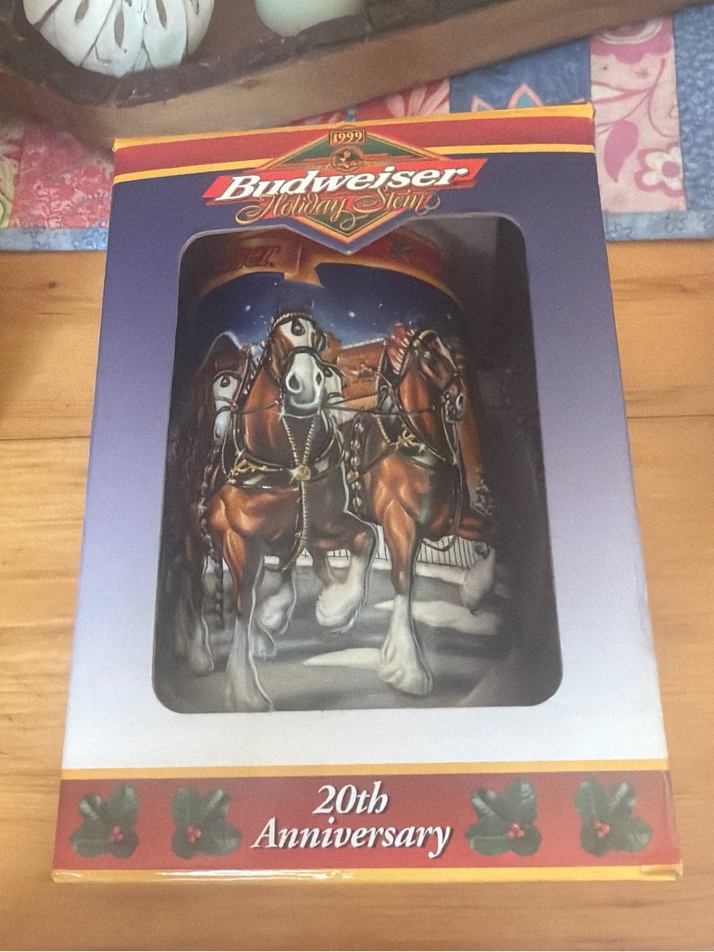1999 Budweiser Holiday Stein 20th Anniversary - Horses Design